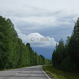 芬兰,夏天,道路