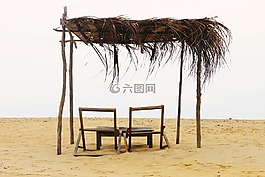 海灘,椅子,風(fēng)