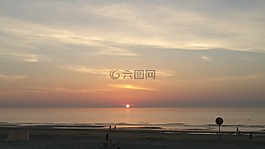 太陽,海灘,海