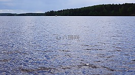 芬蘭,湖,海灘