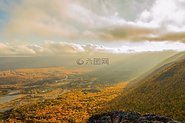 山頂,景區,河
