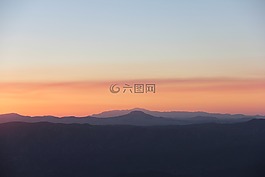 山,日出,景觀