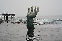 浦項,手雕像,海灘