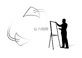 男子,剪影,掛圖