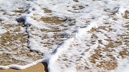 泡沫,海,沙