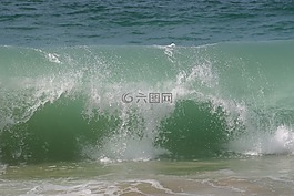 波,打破,水