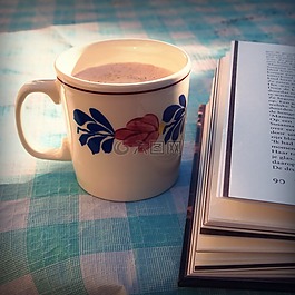咖啡,杯,書