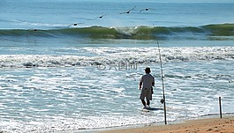 沖浪漁民,釣魚,沖浪
