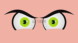 眼睛,憤怒,綠