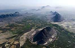 阿富汗,景觀,空中的視圖