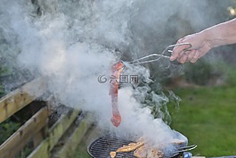 燒烤,肉,手