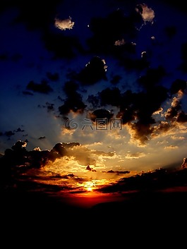 日落,太陽,天空