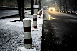 雪,人行道,汽车