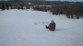 雪,雪橇,冬天