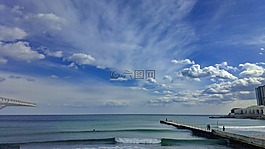 海,海灘,天空