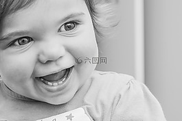 婴儿,女孩,微笑