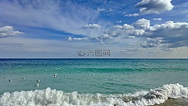 海,海灘,天空
