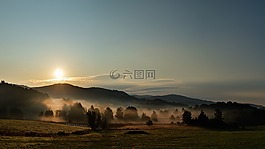 日出,景觀,黎明