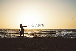 日落,黃昏,天空