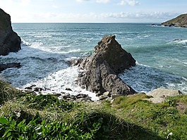 巖,海岸線,康沃爾郡
