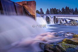 大瀑布,長時間曝光,曝光