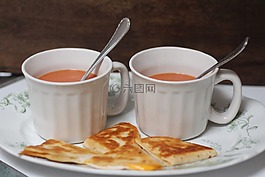 杯,午餐,湯