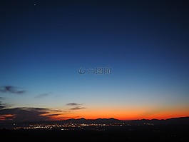 天空,蓝色,橙