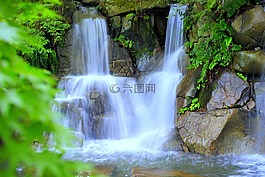 瀑布,日本,水