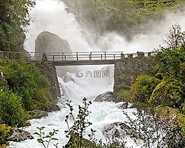 橋,蓋,大瀑布