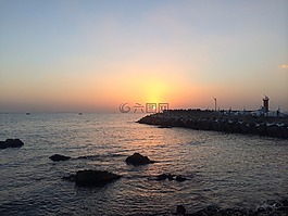 束草市,海,日出