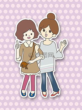 女孩,婦女,朋友
