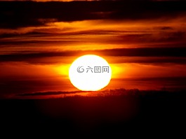 日落,太陽,云