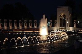 华盛顿特区,二次世界大战纪念馆,夜