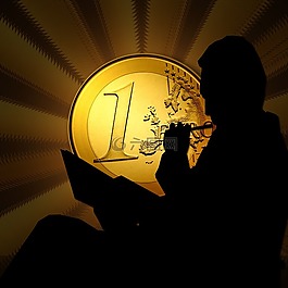 歐元,硬幣,男子