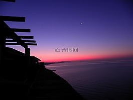黎明,地中海,天空