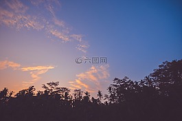日落,黃昏,天空