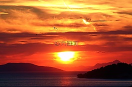 日落,海,abendstimmung