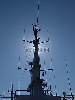 船,桅桿,天空