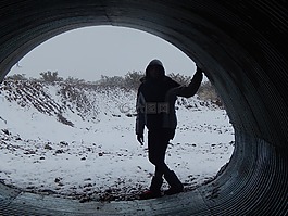 雪,隧道,圖