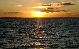 夏季,海,日落