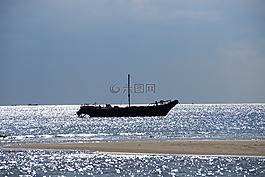 大海,美景,漁船