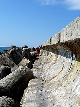 海,天空,男孩