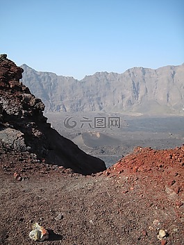 景观,火山,岩