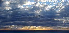 日落,光線,太陽