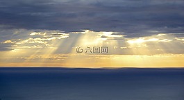 日落,光線,太陽