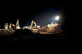 夜間施工現場,網站,建設工作