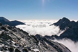 山,塔特拉,云