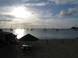 加勒比海,日落,海