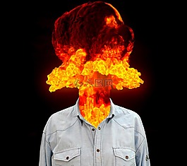 憤怒,爆炸,頭