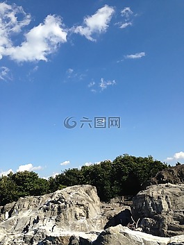 水族館,企鵝,藍(lán)色的天空